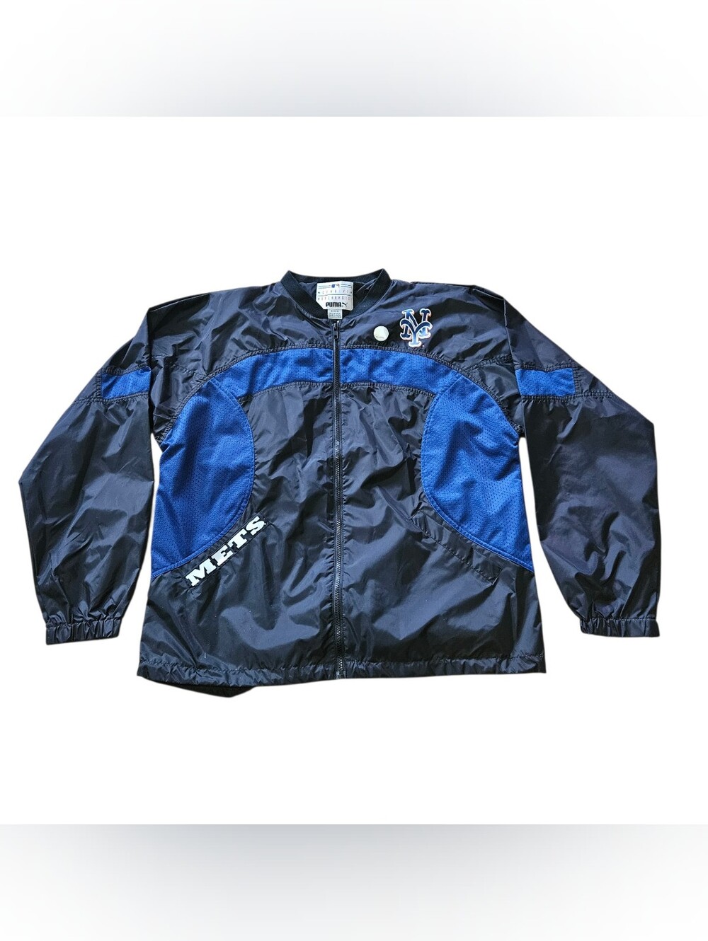 Vintage 90s New York Mets MLB Genuine Merchandise Puma Windbreaker Jacket M
